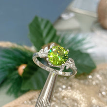 Peridot Ring Tree Leaves Band