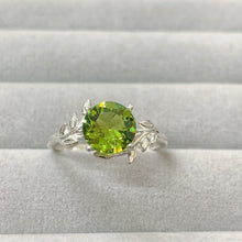 Peridot Ring Tree Leaves Band