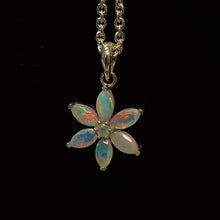 Opal Necklace, Flower Design