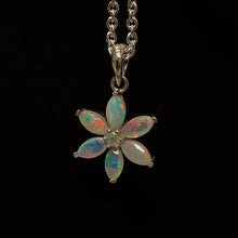Opal Necklace, Flower Design