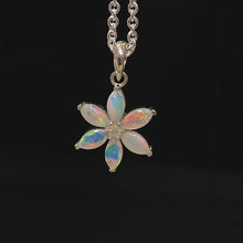 Opal Necklace, Flower Design