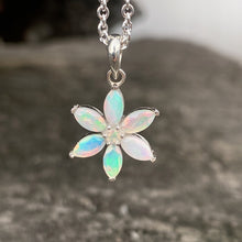 Opal Necklace, Flower Design