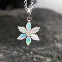 Opal Necklace, Flower Design
