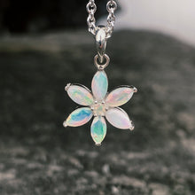 Opal Necklace, Flower Design