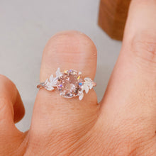 Alexandrite Ring Tree Leaves Band