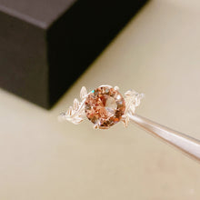 Alexandrite Ring Tree Leaves Band