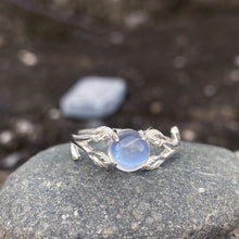 Natural Moonstone Ring Tree Leaves Band