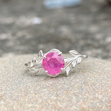 Ruby Ring Tree Leaves Band