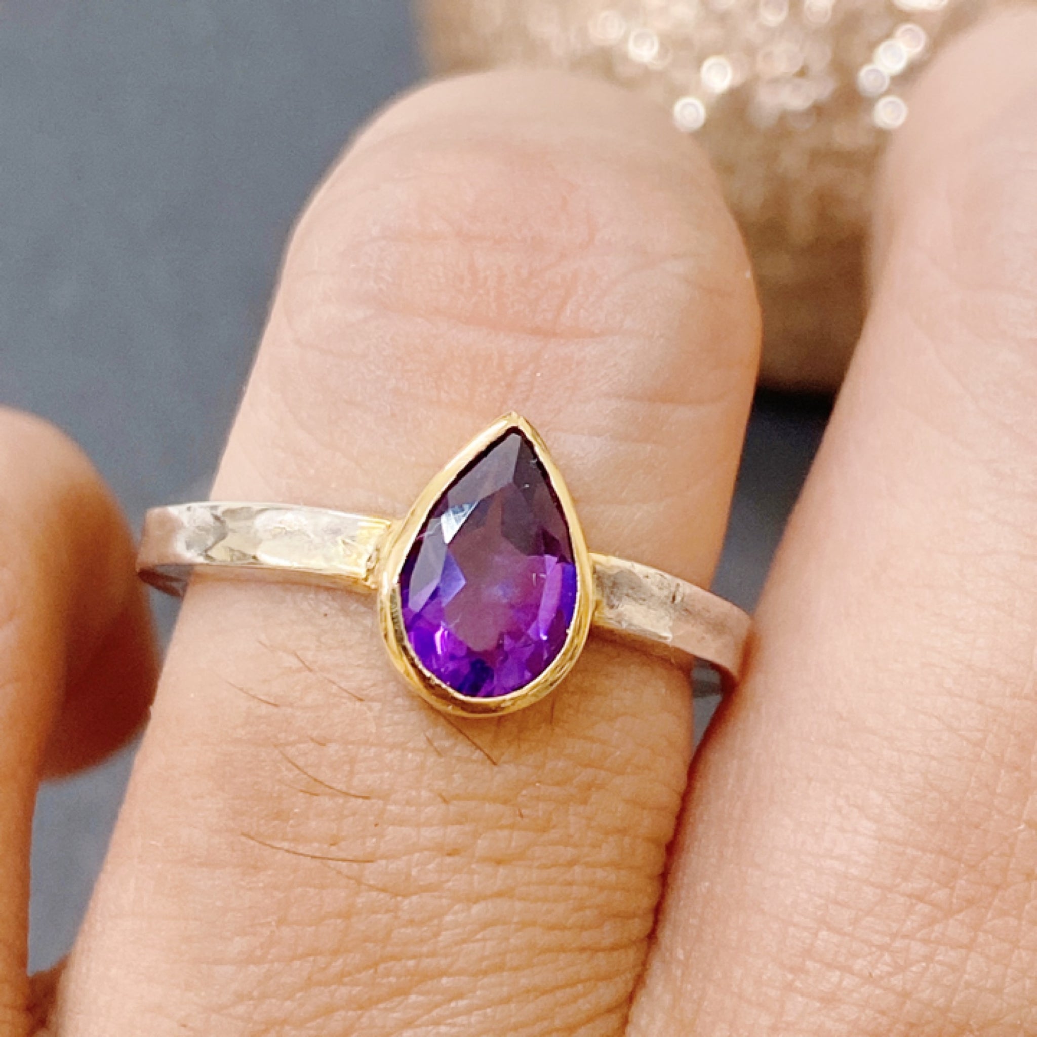 Amethyst Ring 14K Gold Setting