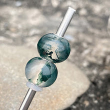 Moss Agate Bead Smooth Small Size