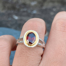 Natural Garnet Ring 14K Gold Bezel