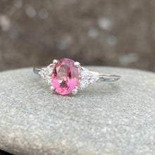 Pink Tourmaline Ring White Gold Band