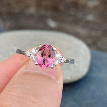 Pink Tourmaline Ring White Gold Band