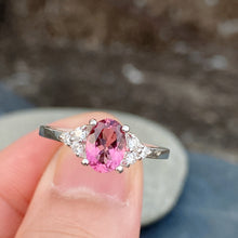 Pink Tourmaline Ring White Gold Band
