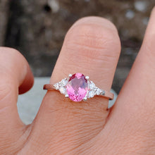 Pink Tourmaline Ring White Gold Band