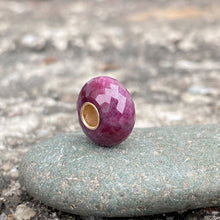 Natural Ruby Bead 14K Gold Core