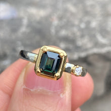 Green Sapphire Ring 10K Gold Setting
