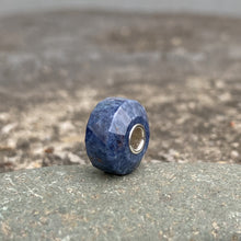 Natural Sapphire Bead Silver Core Cylinder Shape