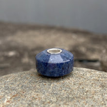 Natural Sapphire Bead Silver Core Cylinder Shape