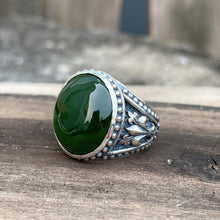 Natural Jade Ring For Men Iris Band