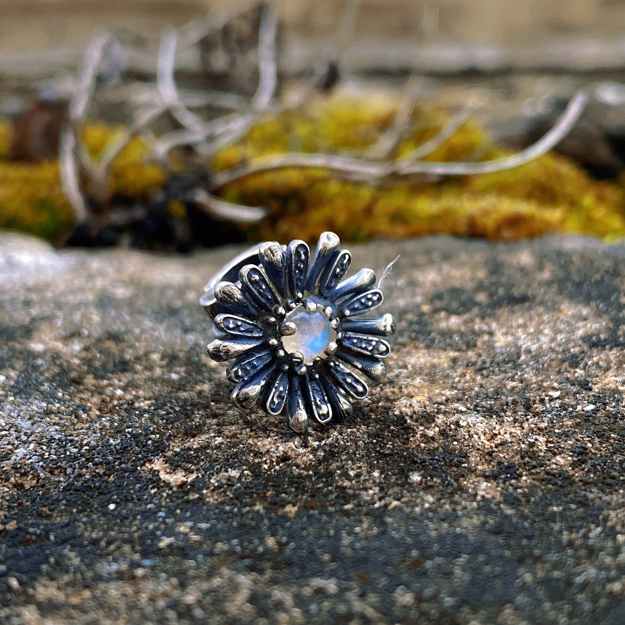 Snowflake Charm with Moonstone