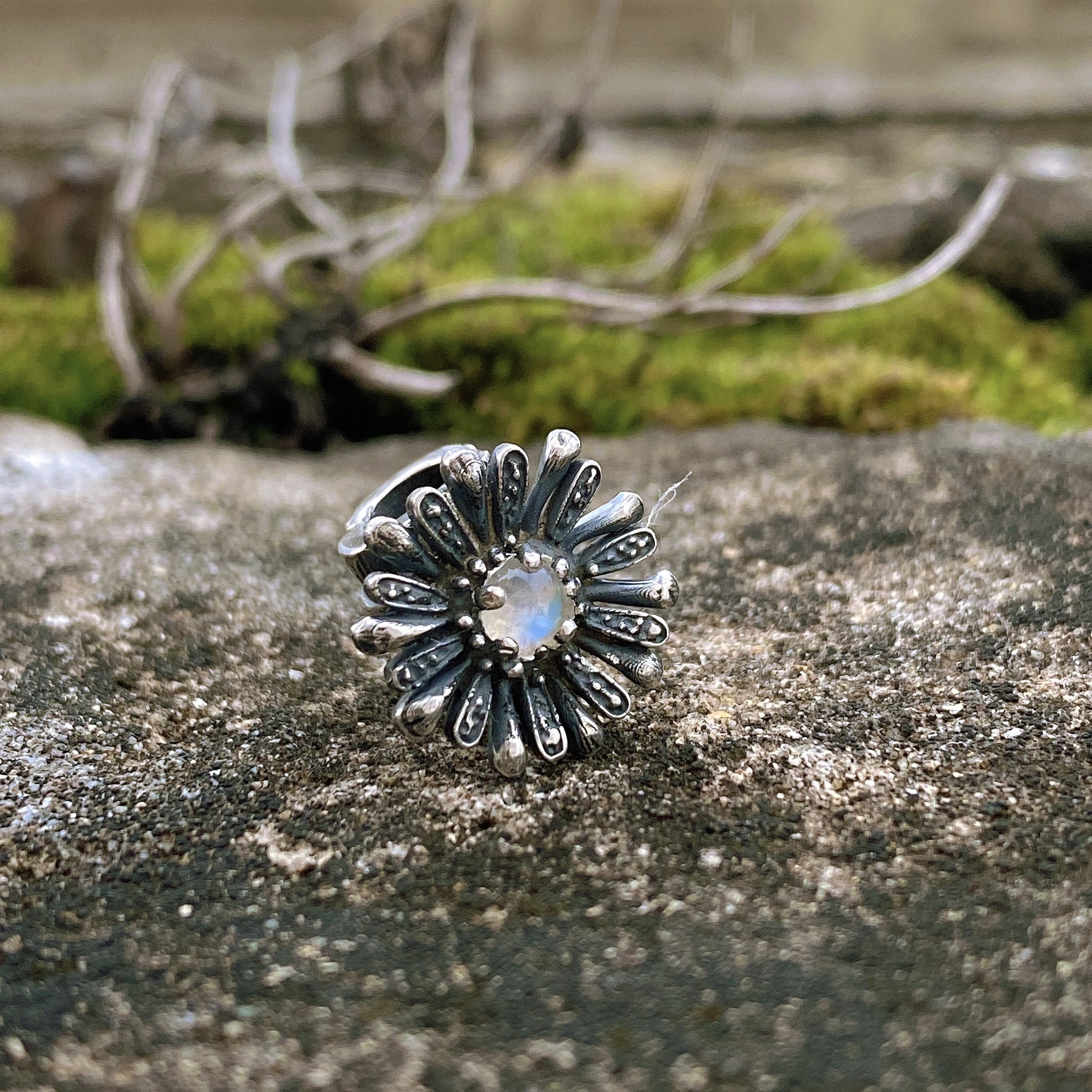 Snowflake Charm with Moonstone