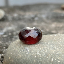 Deep Red Garnet Bead Silver Core
