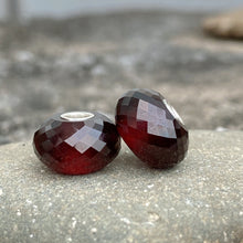 Deep Red Garnet Bead Silver Core