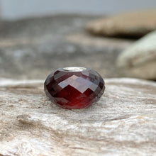 Deep Red Garnet Bead Silver Core