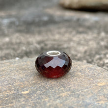 Deep Red Garnet Bead Silver Core