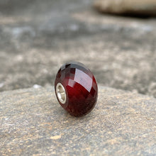 Deep Red Garnet Bead Silver Core
