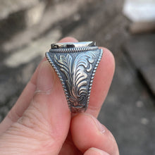 Russian Nephrite Signet Ring for Men,Acanthus Leaf Band Design