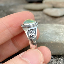 Fire Opal Ring Fleur-de-lis Band