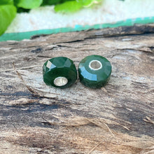 Green Nephrite Jade Bead Cylinder Shape