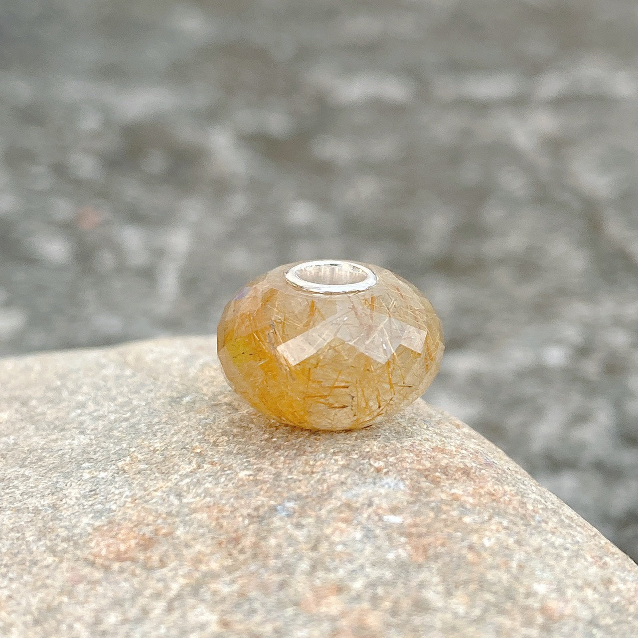 Yellow Rutilated Quartz Bead