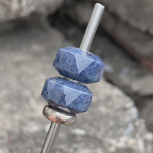 Natural Sapphire Bead Silver Core Cylinder Shape