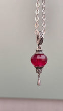 Garnet Lantern Dangle Charm