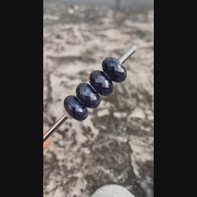 Natural Sapphire Bead Silver Core