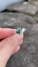 Moss Agate Ring Tree Leaves Band