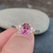 Pink Tourmaline Ring White Gold Band