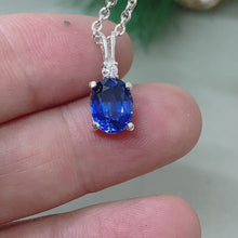 Sapphire Necklace with Dazzling Moissanite