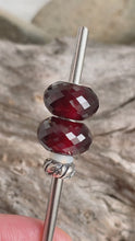 Deep Red Garnet Bead Silver Core
