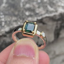 Green Sapphire Ring 10K Gold Setting