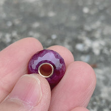 Natural Ruby Bead 14K Gold Core
