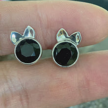 Cute Black Onyx Earrings Animal Design