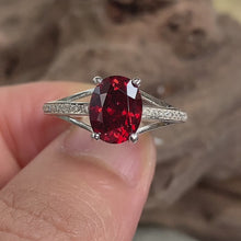Garnet Ring Tripple Band