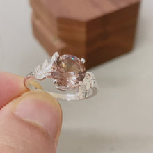 Alexandrite Ring Tree Leaves Band