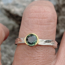 Green Sapphire Ring 10K Gold Setting