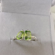 Two Stone Ring, Natural Peridot Stone