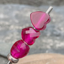 Pink Heart Garnet Bead